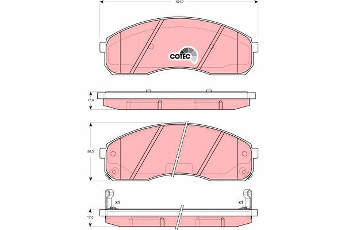 Brake Pad Set, disc brake COTEC GDB3301