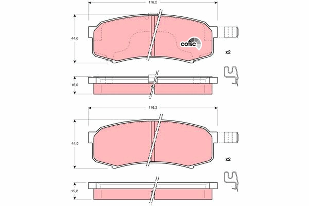 Brake Pad Set, disc brake COTEC GDB3110