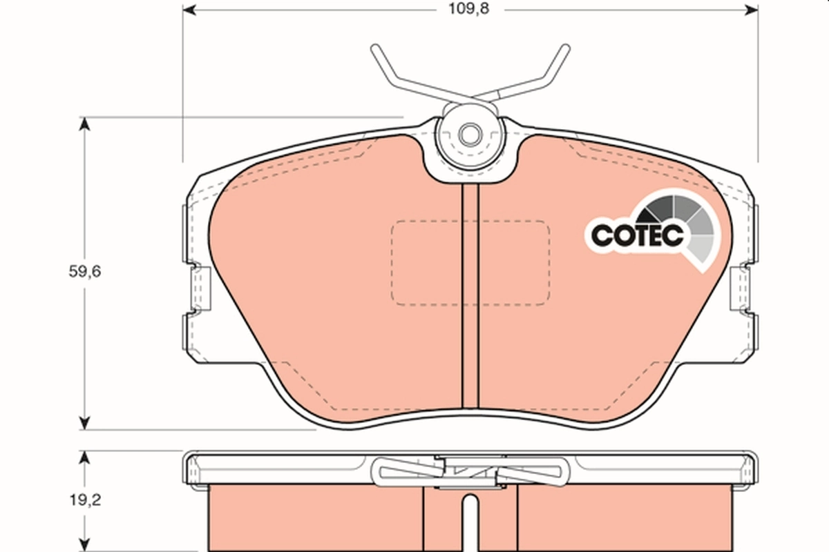 Brake Pad Set, disc brake COTEC GDB818