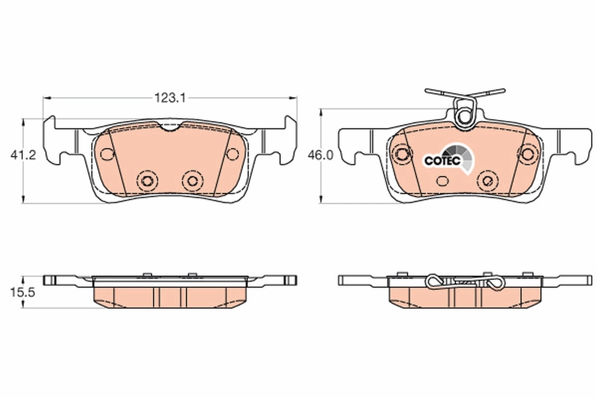 Brake Pad Set, disc brake COTEC GDB2037