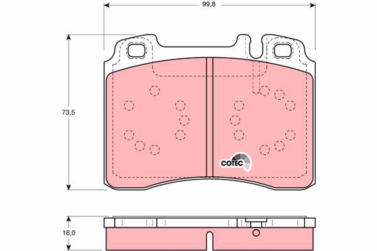 Brake Pad Set, disc brake COTEC GDB1318