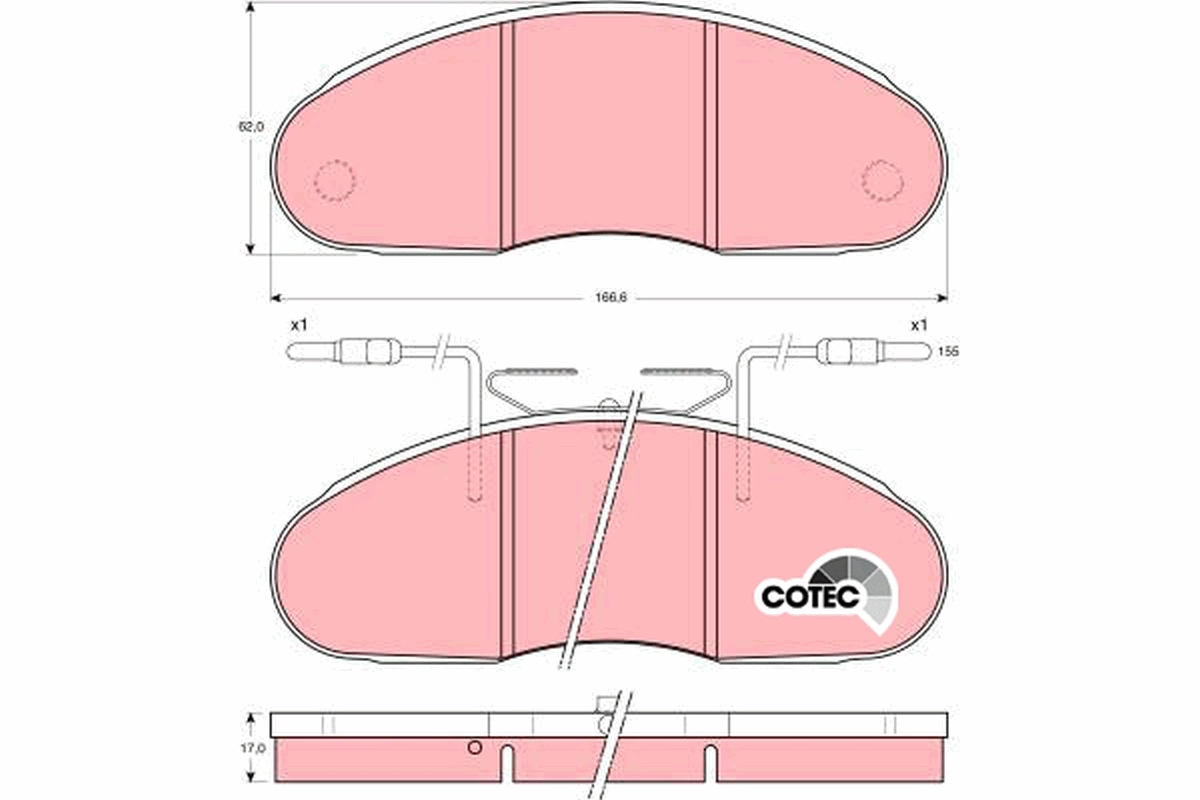 Brake Pad Set, disc brake COTEC GDB1069