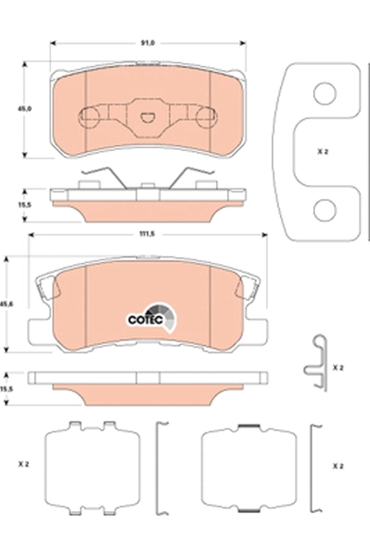Brake Pad Set, disc brake COTEC GDB4600