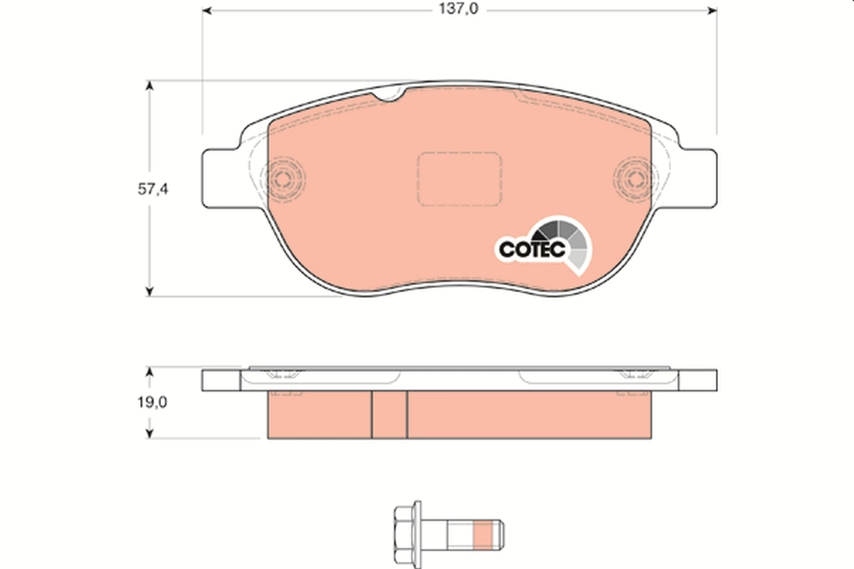 Brake Pad Set, disc brake COTEC GDB1624