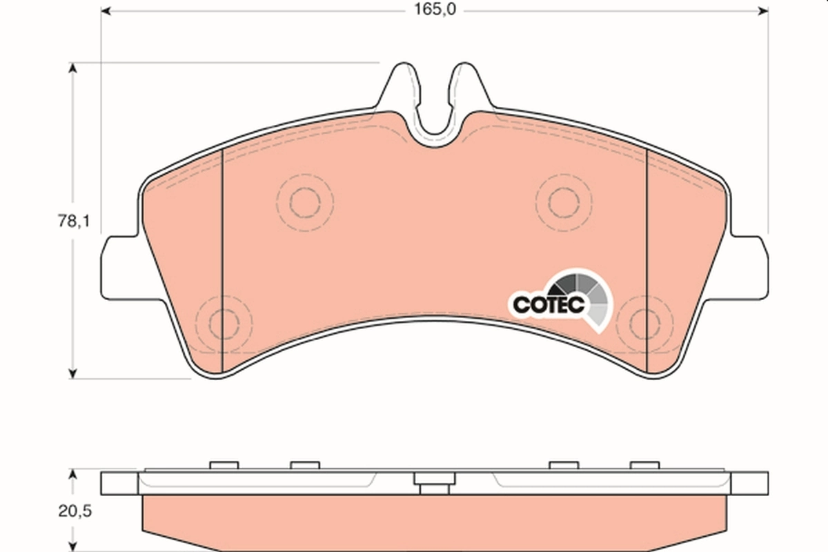 Brake Pad Set, disc brake COTEC GDB1699