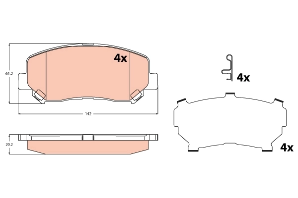 Brake Pad Set, disc brake GDB2246