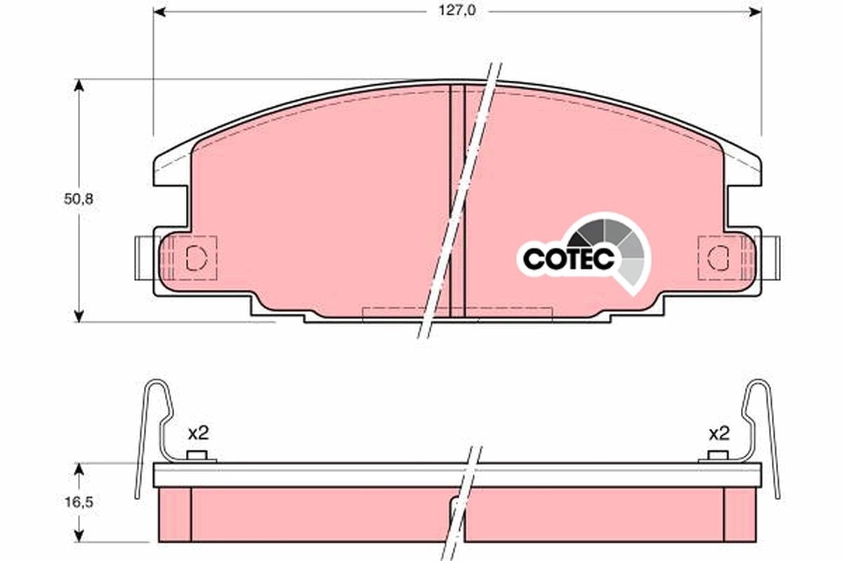 Brake Pad Set, disc brake COTEC GDB870