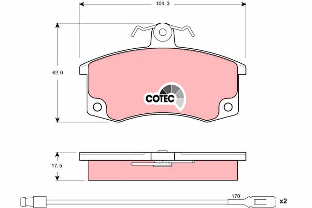 Brake Pad Set, disc brake COTEC GDB1446