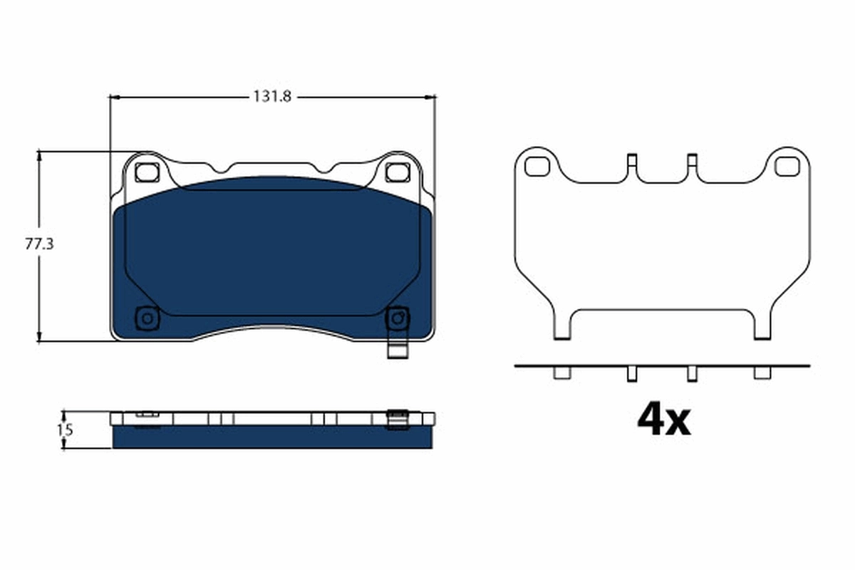 Brake Pad Set, disc brake ELECTRIC BLUE GDB2198BTE