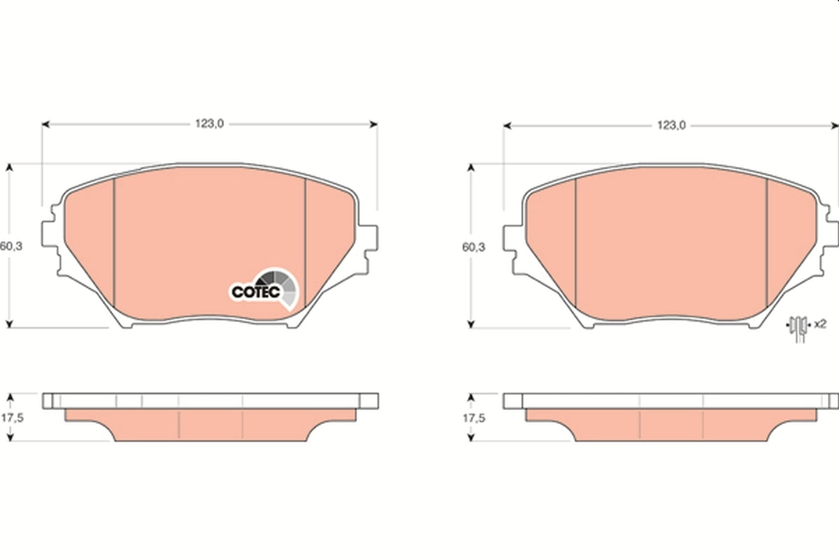 Brake Pad Set, disc brake COTEC GDB3251