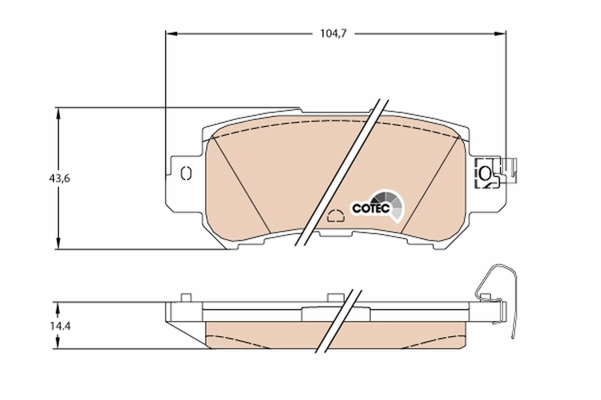 Brake Pad Set, disc brake COTEC GDB3539
