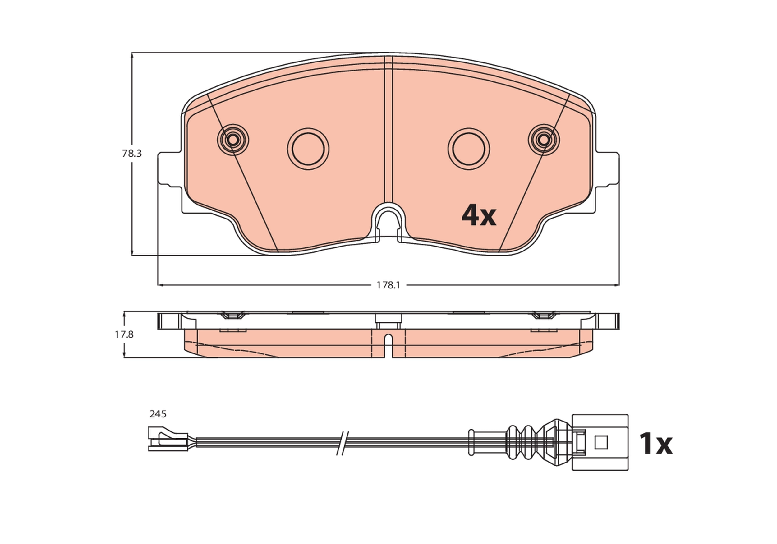 Brake Pad Set, disc brake GDB2498