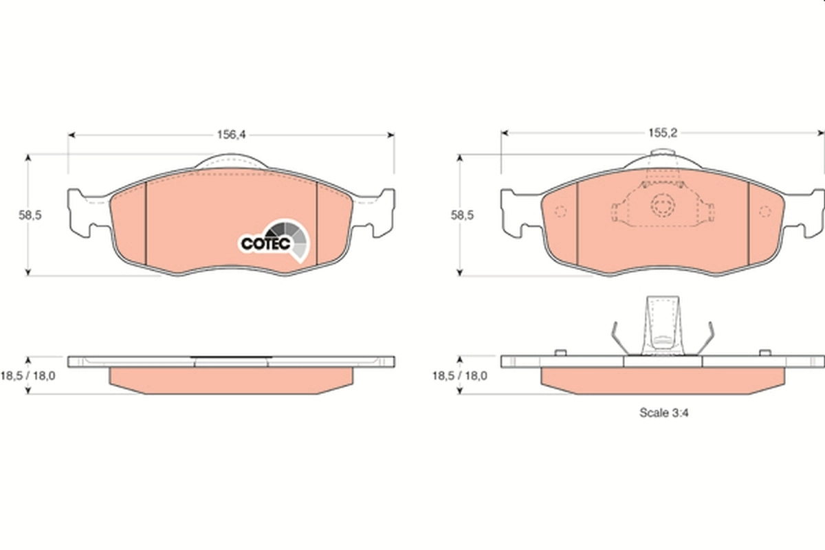 Brake Pad Set, disc brake COTEC GDB1107