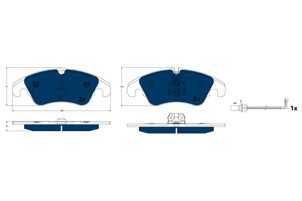 Brake Pad Set, disc brake ELECTRIC BLUE GDB1768BTE
