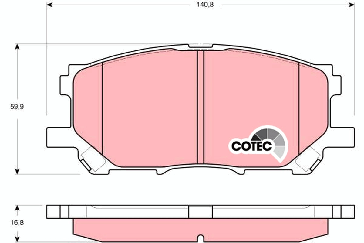 Brake Pad Set, disc brake COTEC GDB3338