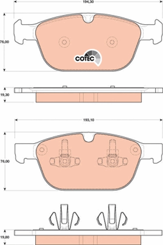 Brake Pad Set, disc brake COTEC GDB1821