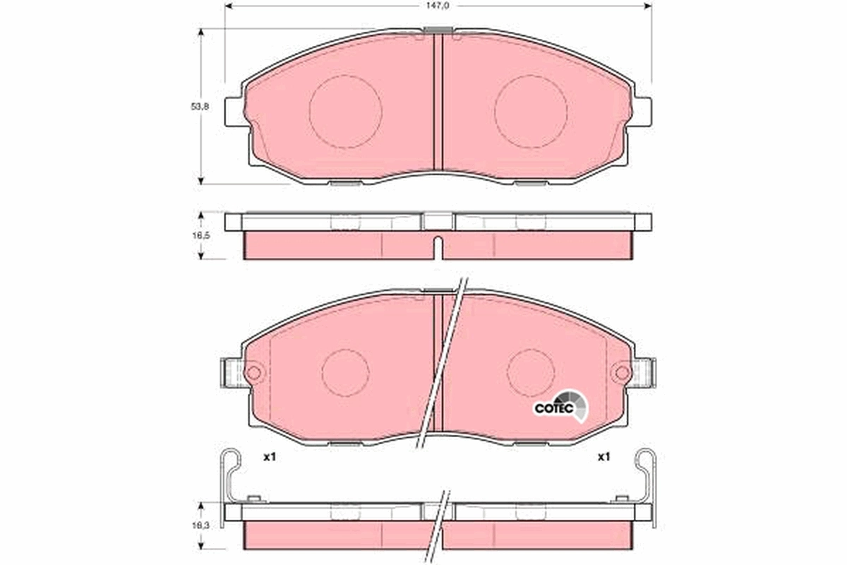 Brake Pad Set, disc brake COTEC GDB3201