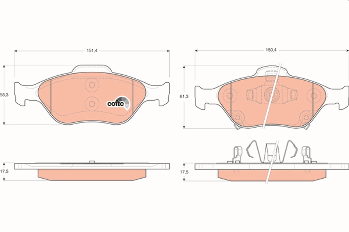 Brake Pad Set, disc brake COTEC GDB3457