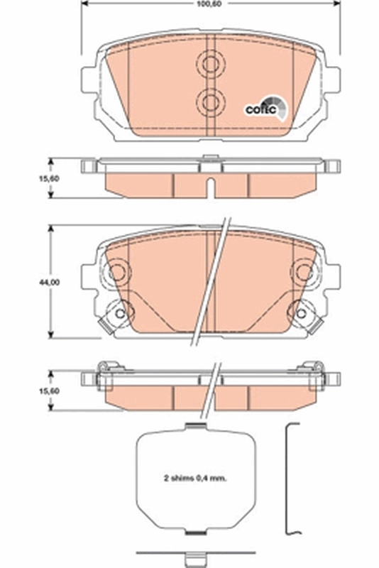 Brake Pad Set, disc brake COTEC GDB3462