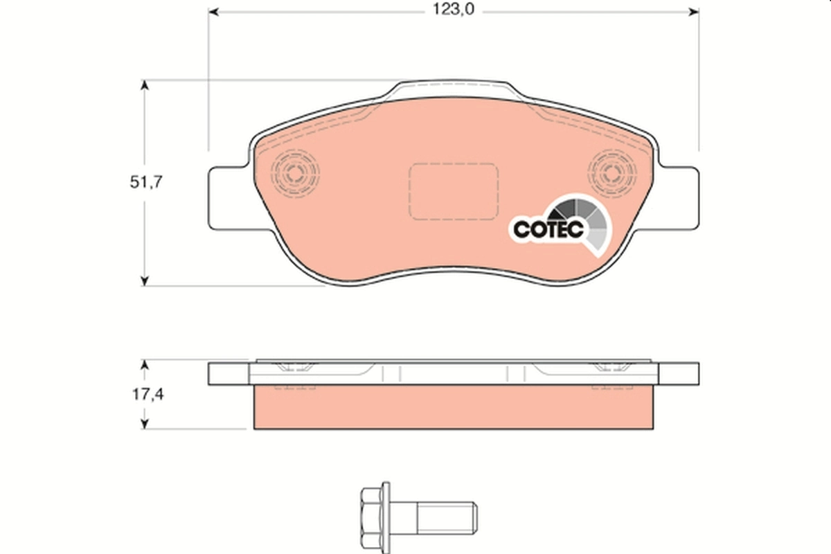 Brake Pad Set, disc brake COTEC GDB1589