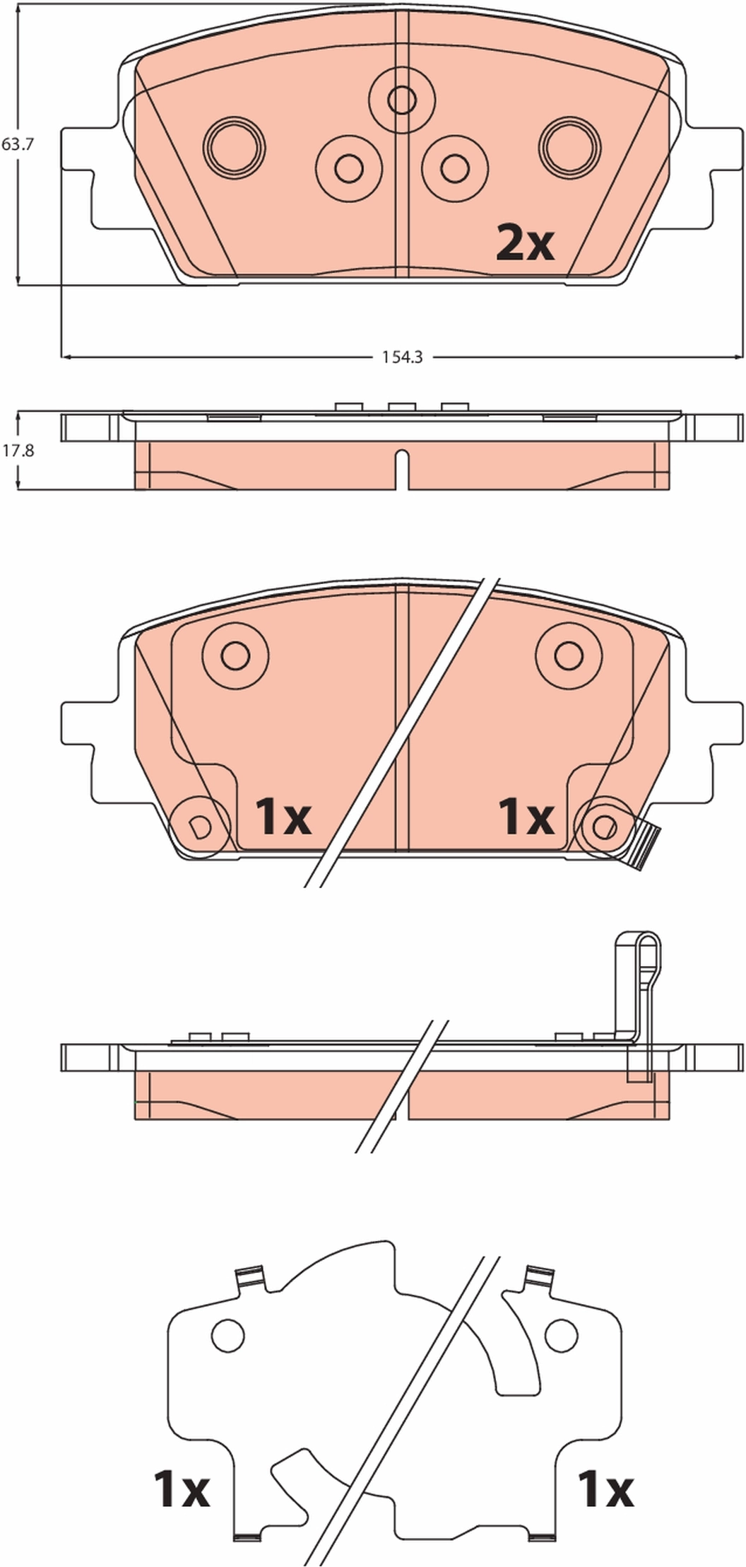 Brake Pad Set, disc brake GDB2463
