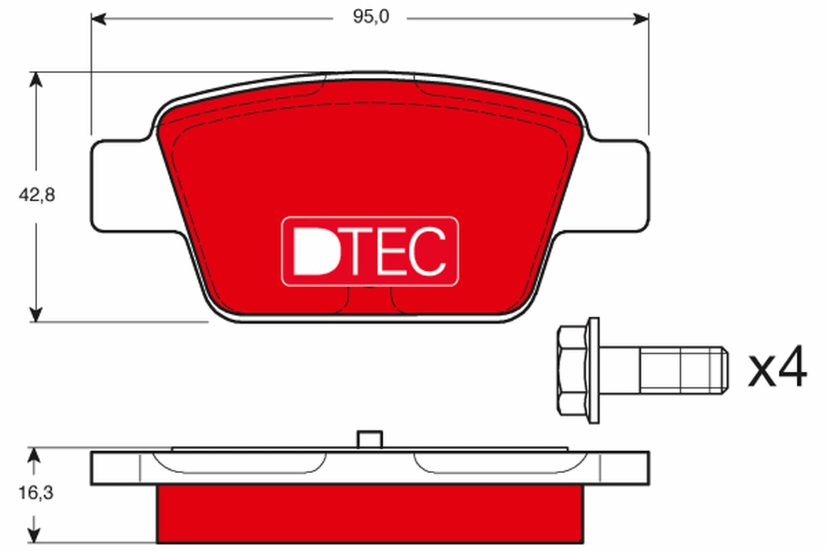 Brake Pad Set, disc brake DTEC COTEC GDB1485DTE