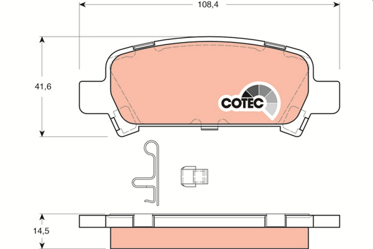 Brake Pad Set, disc brake COTEC GDB3223