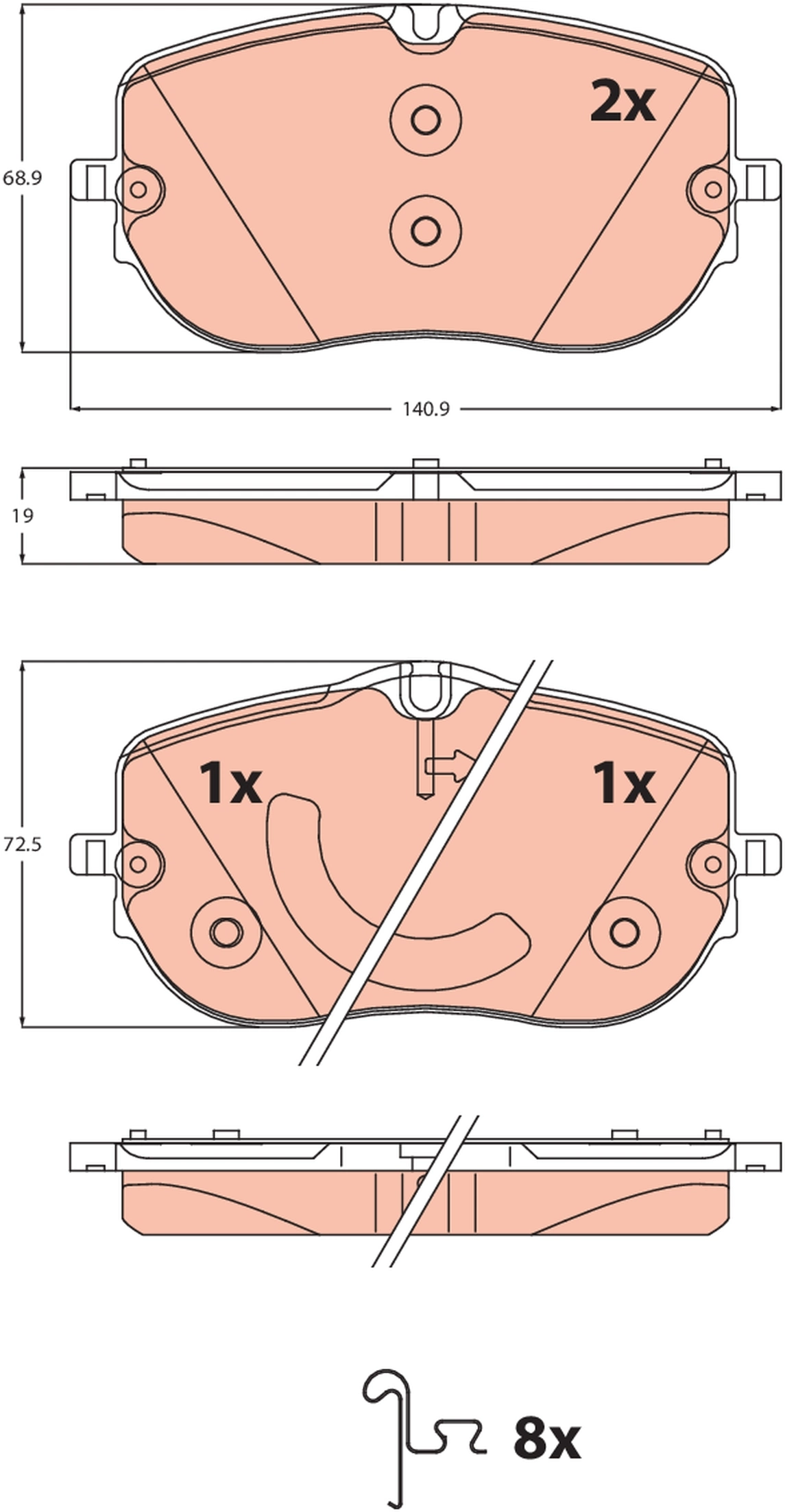 Brake Pad Set, disc brake GDB2549