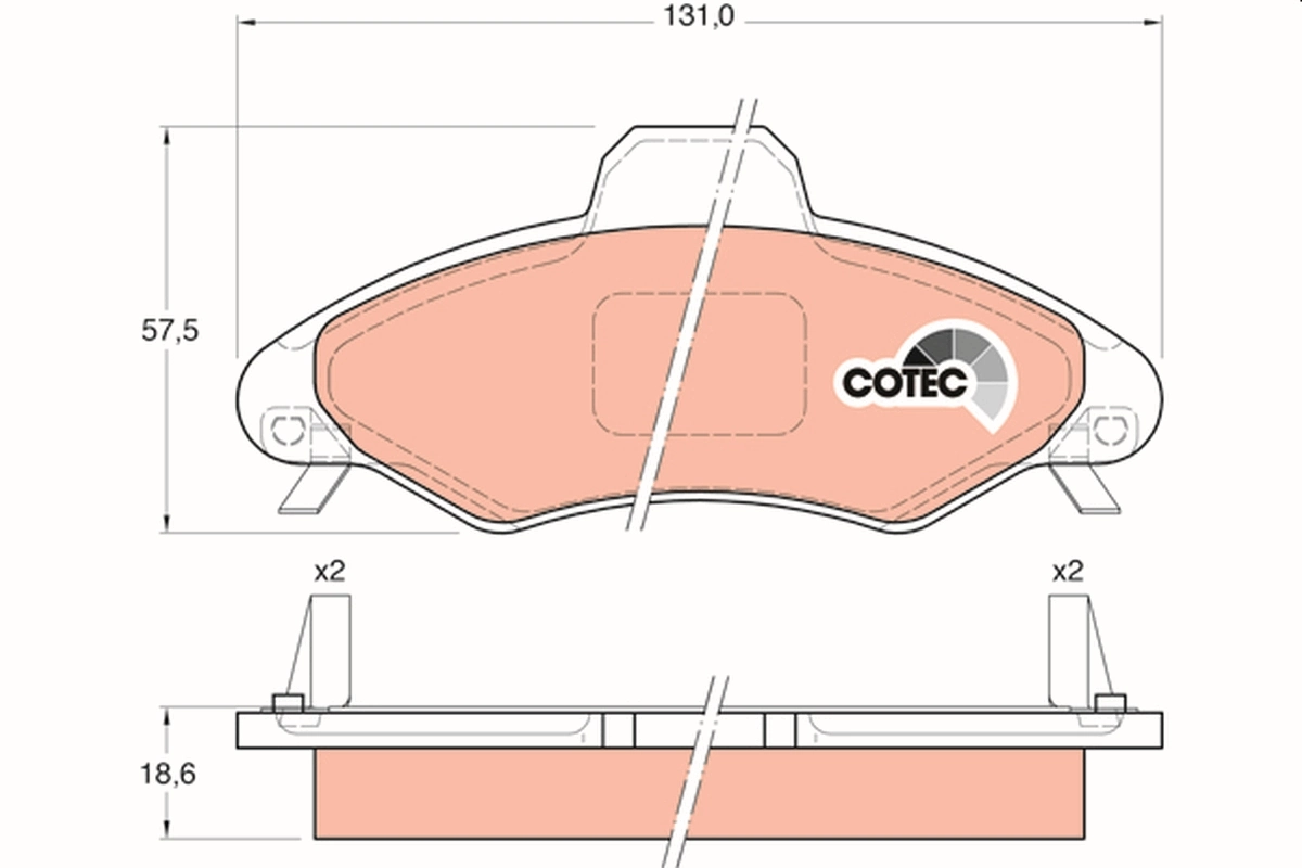 Brake Pad Set, disc brake COTEC GDB1349