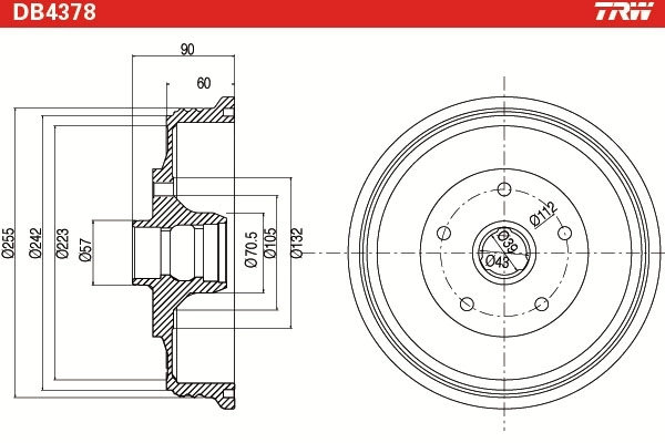 TRW DB4378 Brake Drum