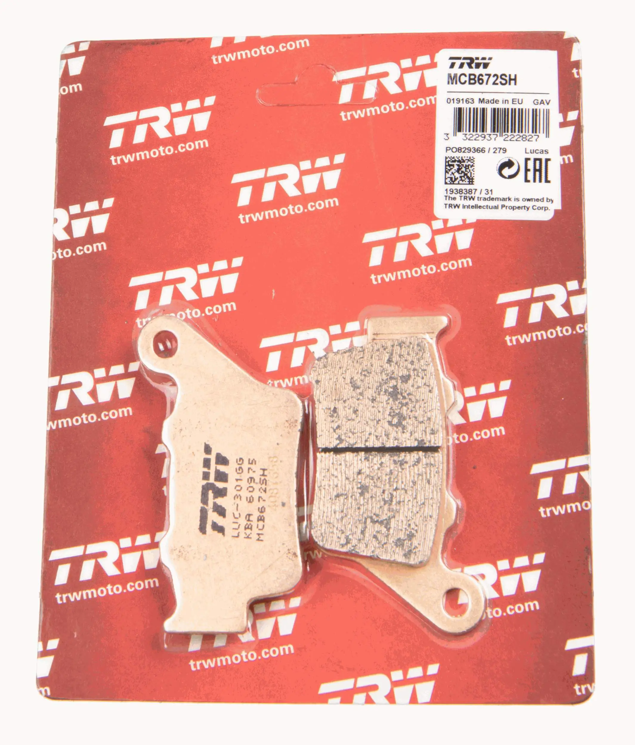 TRW MCB672SH Brake Pad Set, disc brake