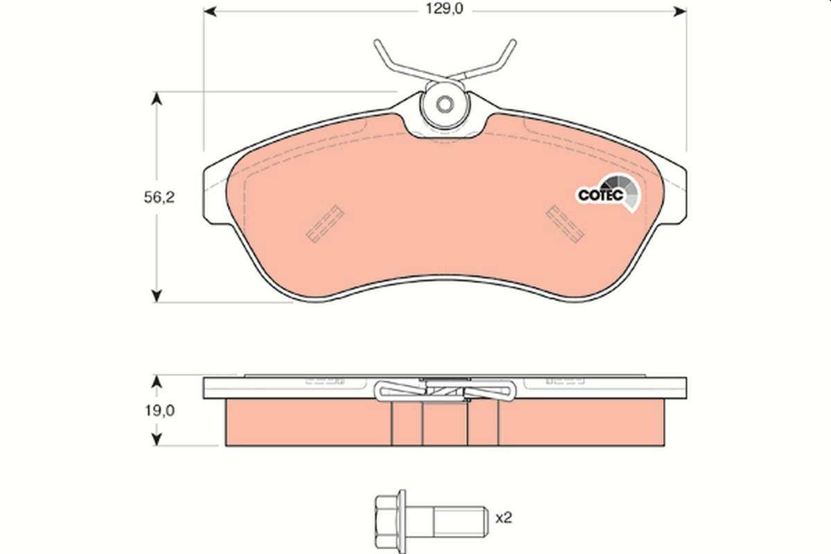 Brake Pad Set, disc brake COTEC GDB1496