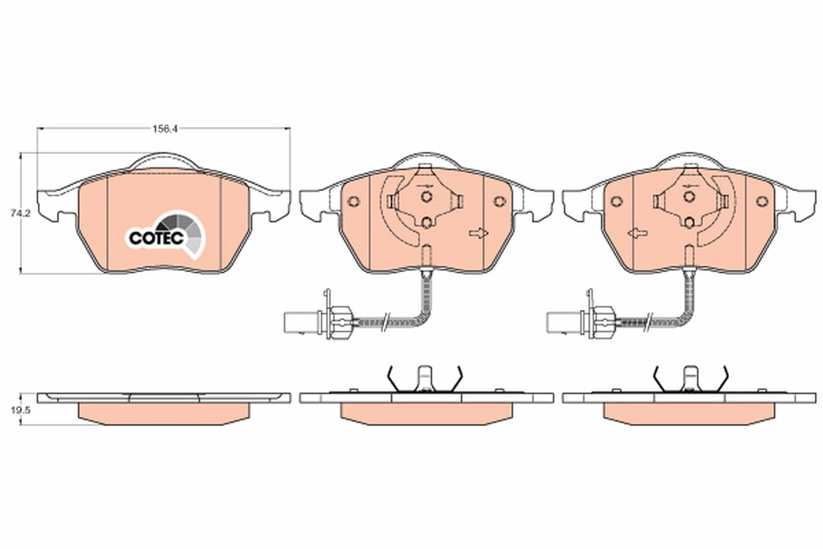 Brake Pad Set, disc brake COTEC GDB1307