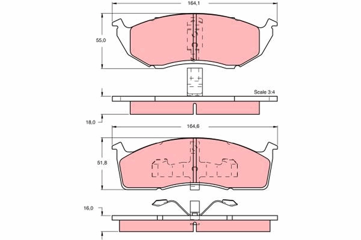 TRW GDB1244 Brake Pad Set, disc brake