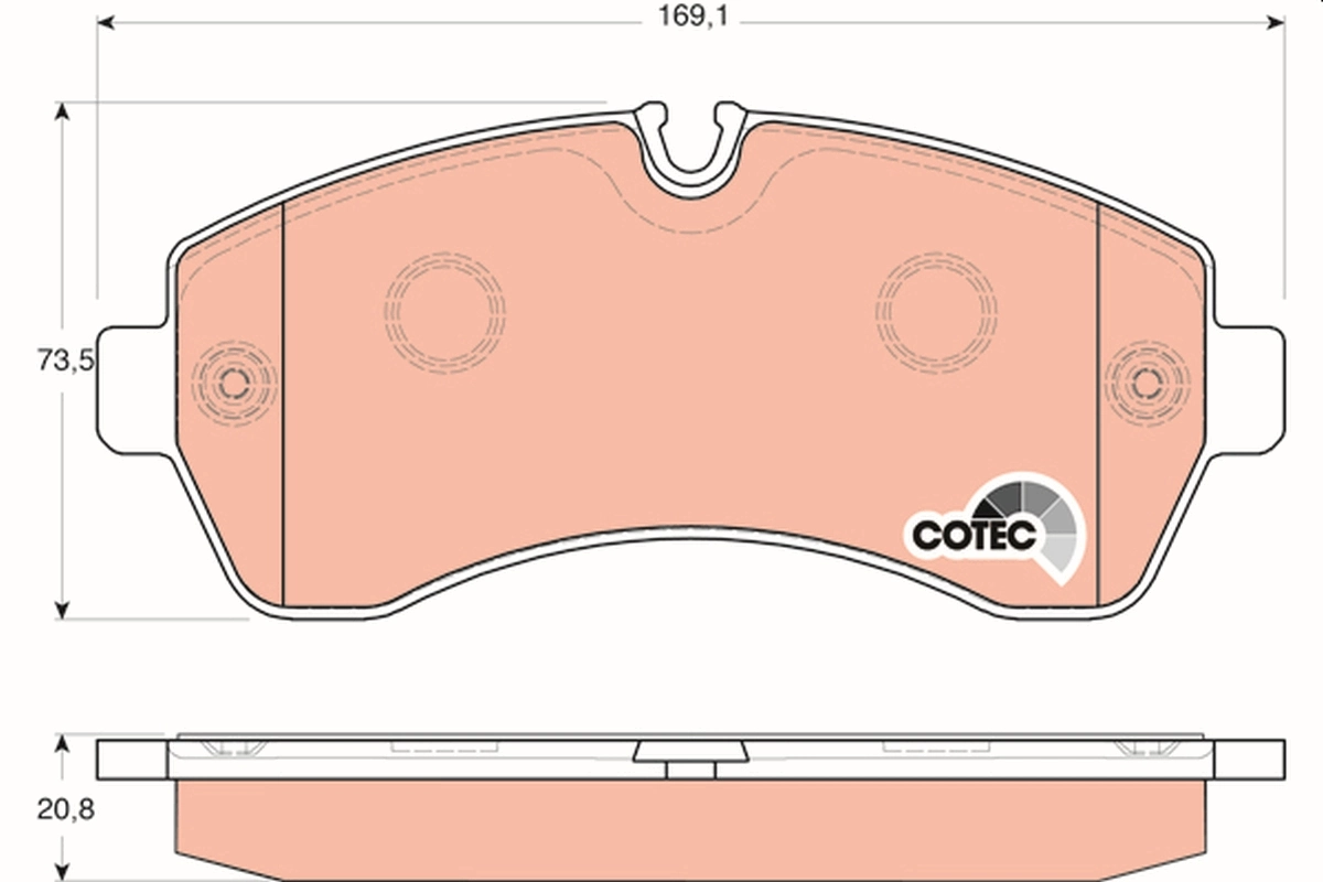 Brake Pad Set, disc brake COTEC GDB1696