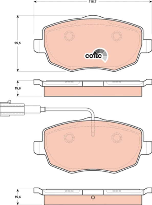 Brake Pad Set, disc brake COTEC GDB1707