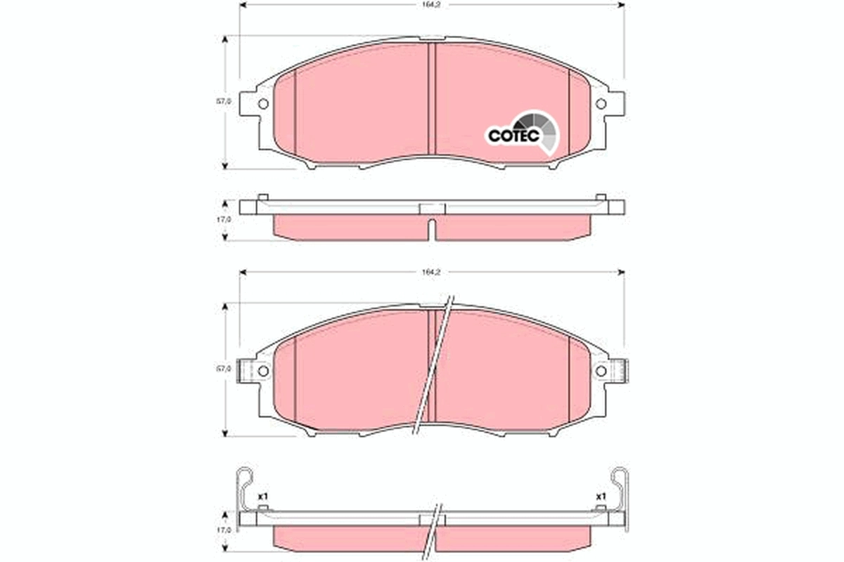 Brake Pad Set, disc brake COTEC GDB3340