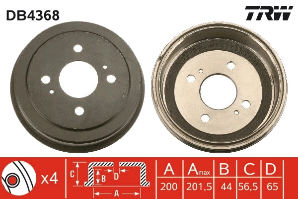 TRW DB4368 Brake Drum