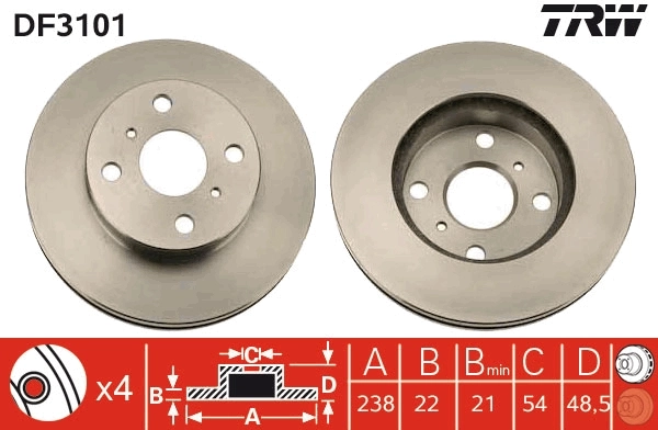 TRW DF3101 Brake Disc