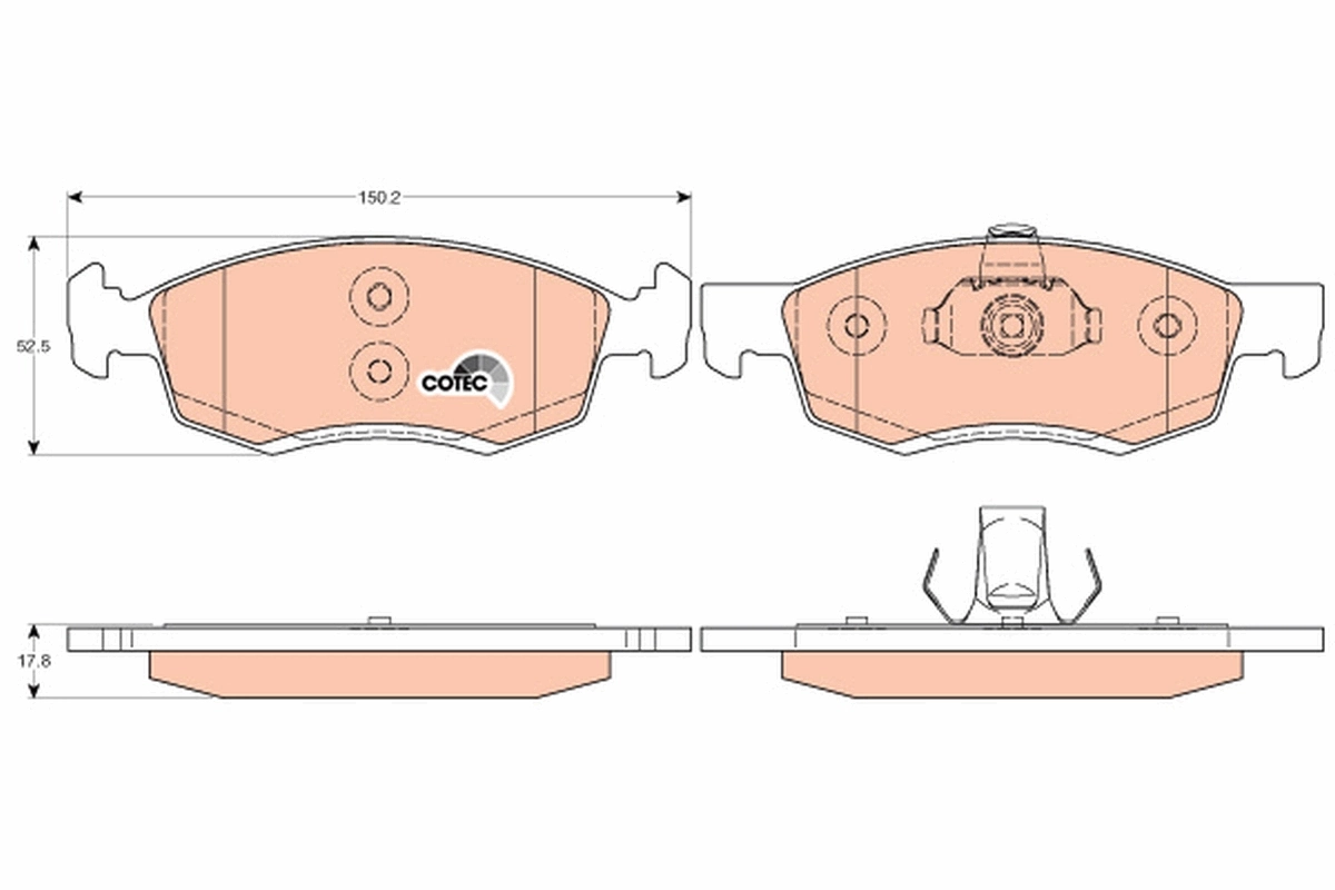 Brake Pad Set, disc brake COTEC GDB1749