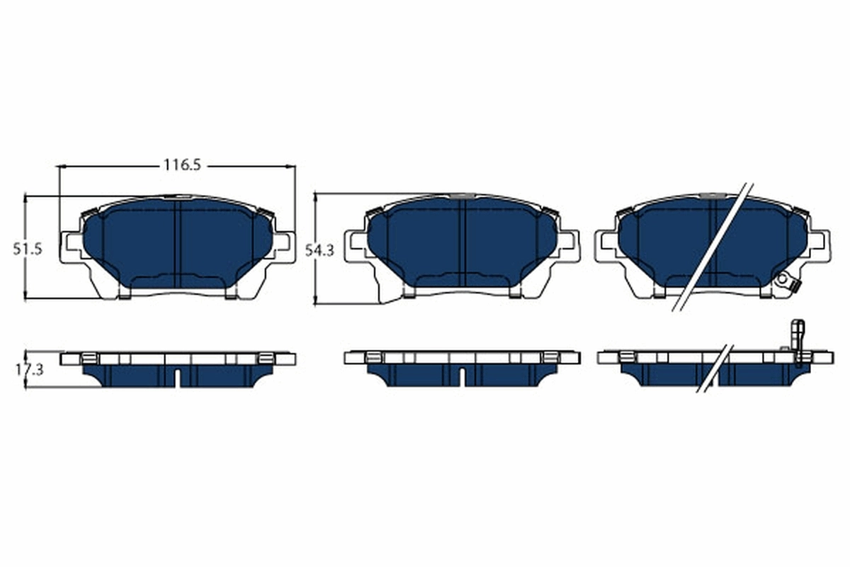 Brake Pad Set, disc brake ELECTRIC BLUE GDB3317BTE