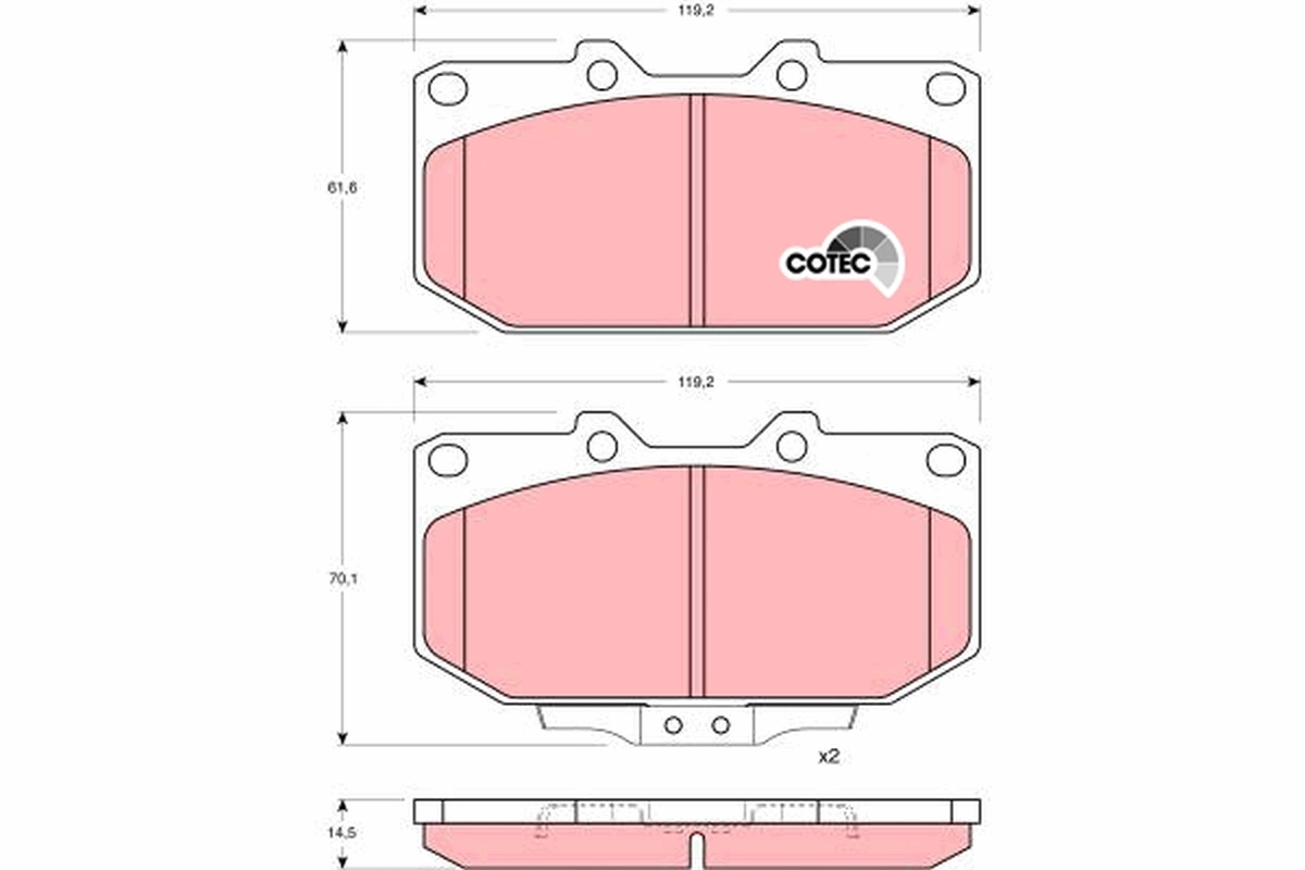 Brake Pad Set, disc brake COTEC GDB1006