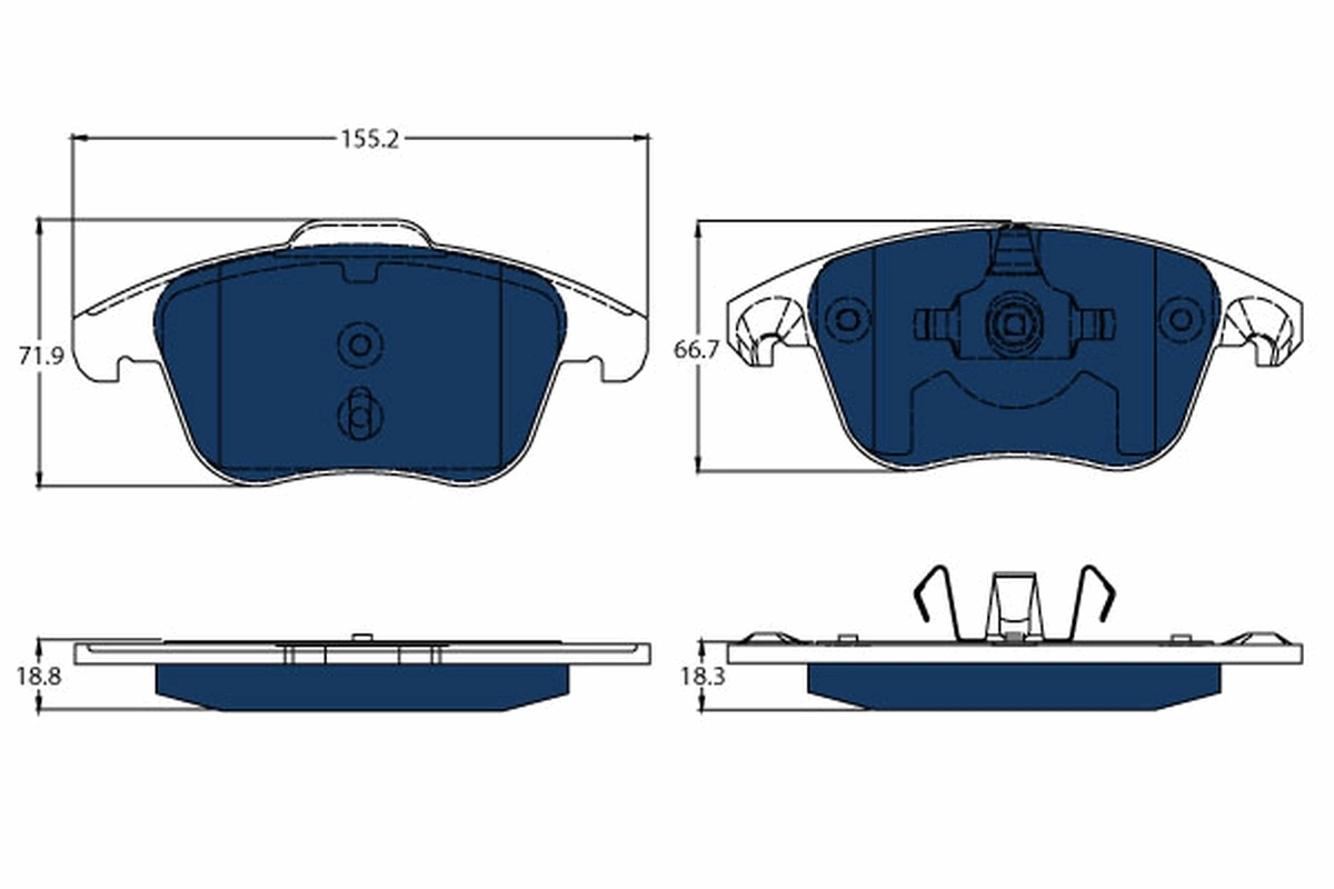 Brake Pad Set, disc brake ELECTRIC BLUE GDB1691BTE