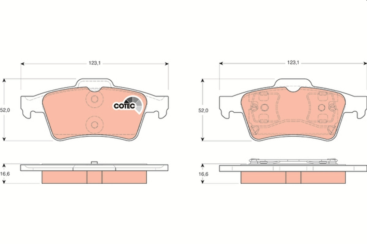 Brake Pad Set, disc brake COTEC GDB1469