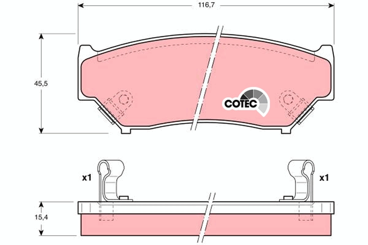Brake Pad Set, disc brake COTEC GDB1174
