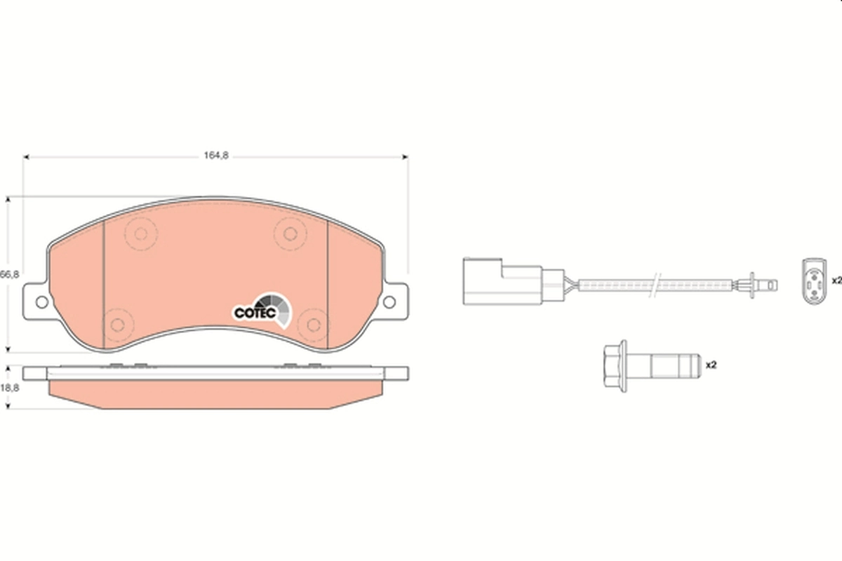 Brake Pad Set, disc brake COTEC GDB1724