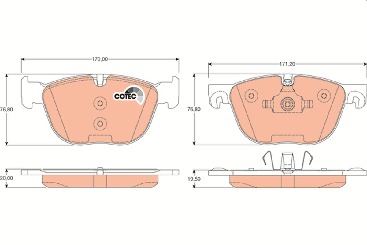 Brake Pad Set, disc brake COTEC GDB1726