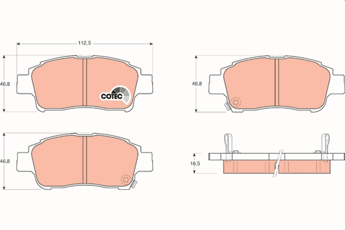 Brake Pad Set, disc brake COTEC GDB3218