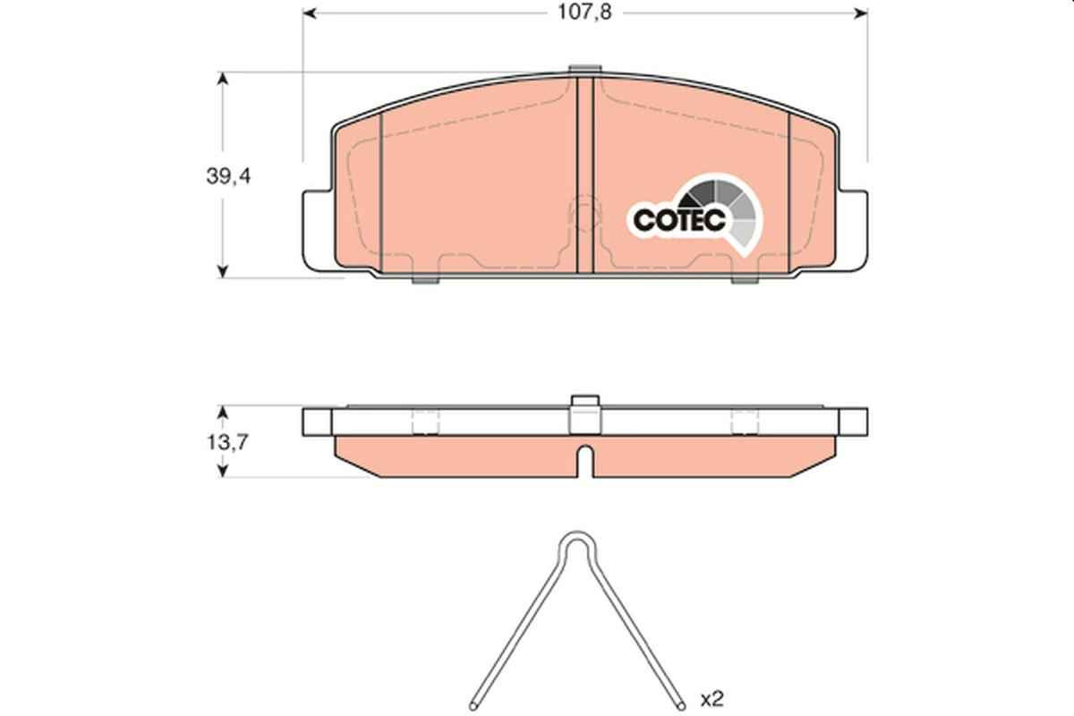 Brake Pad Set, disc brake COTEC GDB3311