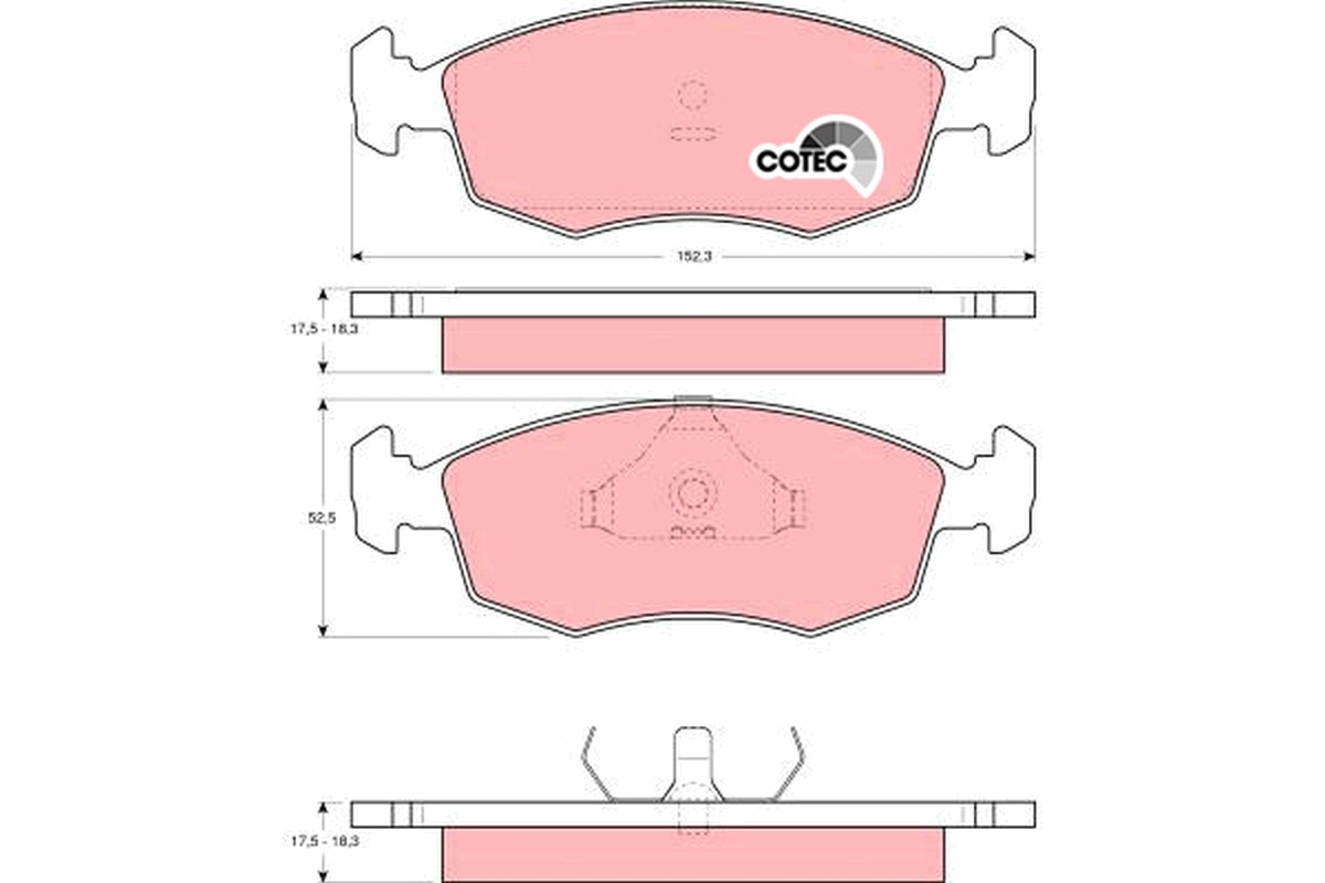 Brake Pad Set, disc brake COTEC GDB371